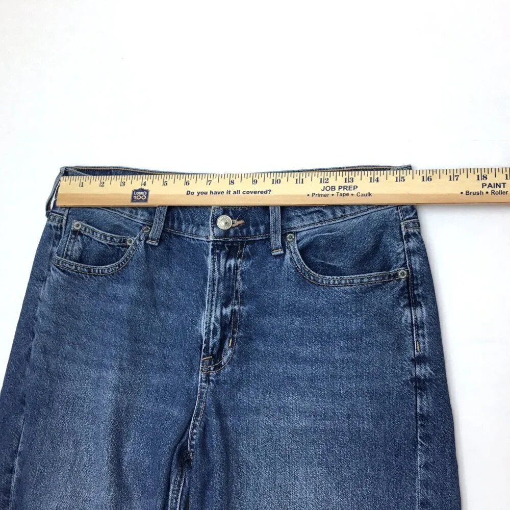American Eagle '90s Wide Leg Crop Jeans Stretch Distressed size 8s length 23